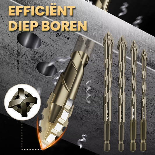 ⏳Beperkte tijd 50% korting!💥 🔥2025 Hot Sale🔥Hoogwaardige 4-Fluit Getande Excentrische Boorbitset